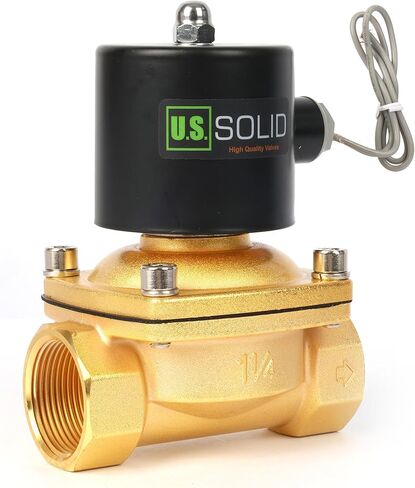 U.S. Solid Solenoid Valve - 1 1/4" Zinc-Alloy 24V DC Normally Closed Electric Water Valve, NBR Seal in Saudi Arabia