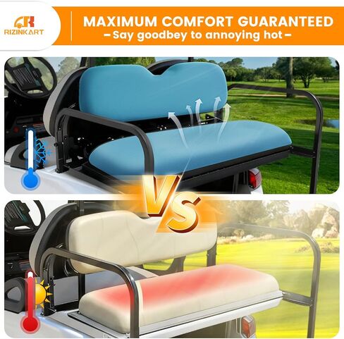 مجموعة أغطية المقاعد الخلفية لعربة الجولف العالمية تناسب نادي السيارات EZGO Yamaha ما بعد البيع وسادة المقعد الخلفي العادية، متينة قابلة للتمدد وقابلة للغسل وقابلة للتنفس من قماش شبكي من البوليستر in Kuwait
