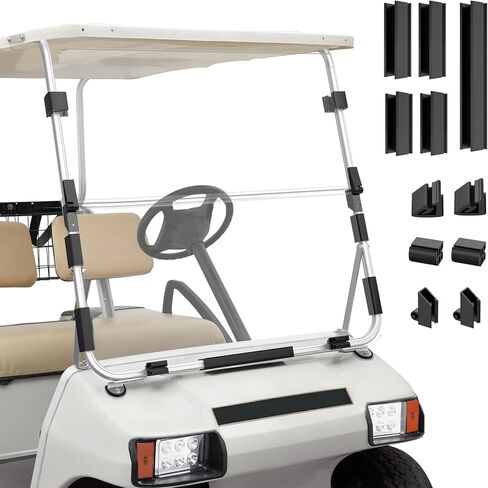 Club Car DS Windshield(Tinted), Golf Cart Foldable Windshield Suitable for 1982-2000.5 Club Car DS Golf Carts, Club Car Foldable Tinted Windshield Replacement, PC Shield in Saudi Arabia