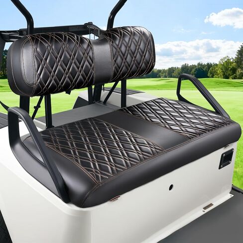 Panglong EZGO TXT Front Seat Covers, TXT Golf Cart Seat Covers PVC Leather Material, UV Resistant and Waterproof, Fit EZGO TXT Original Front Seat Cushions-Diamond or Diamond Cross in Saudi Arabia