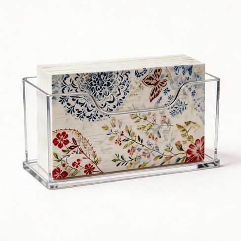 Acrylic Napkin Holder Clear Vertical Guest Towel Dispenser 4mm Thick, Waterproof Stackable Hand Towel Box for Bathroom Kitchen Dining Table Home Hotel, Modern Gift (Vertical) in Saudi Arabia