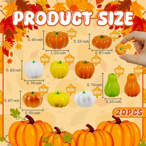 Bbiamsleep 50 Pcs Mini Pumpkins Fall Decorations Thanksgiving Small Resin Miniature Pumpkins Fall Vase Bowl Filler for DIY Crafts Home Autumn Harvest Halloween Thanksgiving Decoration in Saudi Arabia