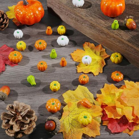 Bbiamsleep 50 Pcs Mini Pumpkins Fall Decorations Thanksgiving Small Resin Miniature Pumpkins Fall Vase Bowl Filler for DIY Crafts Home Autumn Harvest Halloween Thanksgiving Decoration in Saudi Arabia