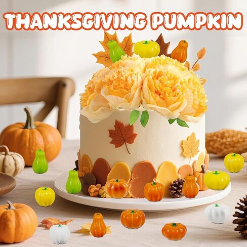 Bbiamsleep 50 Pcs Mini Pumpkins Fall Decorations Thanksgiving Small Resin Miniature Pumpkins Fall Vase Bowl Filler for DIY Crafts Home Autumn Harvest Halloween Thanksgiving Decoration in Saudi Arabia