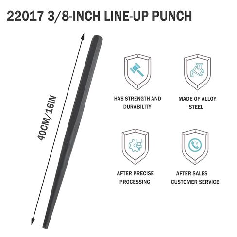 3/8-Inch Extra-Long Taper Line Up Punch (1-Pack) - Model 22017, 15-Inch Length 3/8" Blade Width for Precision Alignment in Metal/Wood Working in Saudi Arabia