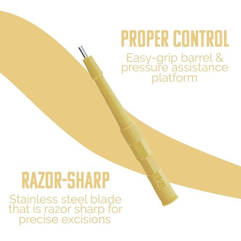 Generic Sterile Disposable Biopsy Punch Curettes, Size 2MM, Biopsy Dermal Punch Curette for Piercing & Lab Use with Protective Handle, 1 Pack in Saudi Arabia