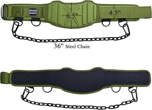 2-in-1 Weightlifting Belt with 36 IN Steel Chain & Self Locking, Dip Belt for Pull Up, Squat, Deadlifts & Added Weight Training in Saudi Arabia