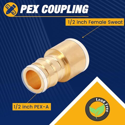 10 قطع Pex-A تركيب توسيع 1/2 بوصة × 1/2 بوصة أنثى NPT قطرة الأذن تركيبات الكوع خالية من الرصاص نحاس ASTM F1960 وNSF معتمد تصميم مضاد للتسرب لأنابيب Pex-A in Kuwait