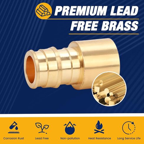10 قطع Pex-A تركيب توسيع 1/2 بوصة × 1/2 بوصة أنثى NPT قطرة الأذن تركيبات الكوع خالية من الرصاص نحاس ASTM F1960 وNSF معتمد تصميم مضاد للتسرب لأنابيب Pex-A in Kuwait
