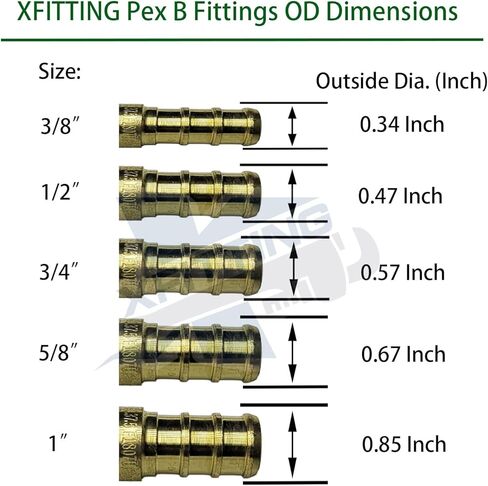 قطعتان من تيشيرت Pex مقاس 1 بوصة من XFITTING، نحاس، نسخة مجعدة من Pex B in Saudi Arabia