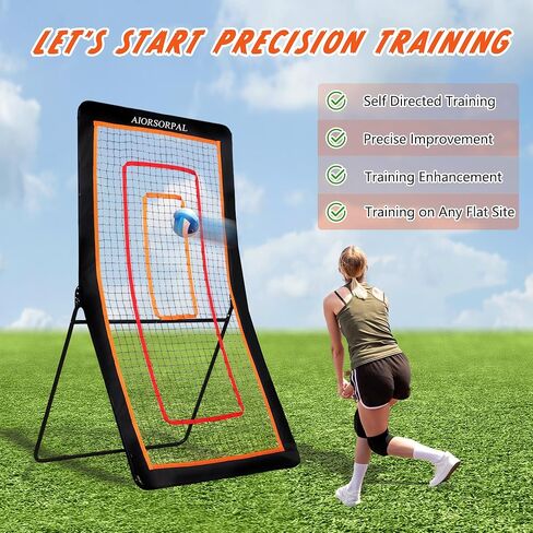 4x7FT Lacrosse Rebounder, Volleyball Rebounder Net, 5 Adjustable Angles Lacrosse Bounce Back for Backyard & Outdoor, Baseball Softball and Soccer Rebound with Target Strip, Sturdy Frame in Saudi Arabia