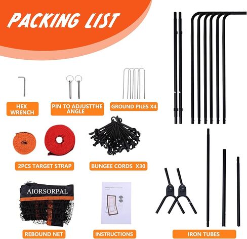 4x7FT Lacrosse Rebounder, Volleyball Rebounder Net, 5 Adjustable Angles Lacrosse Bounce Back for Backyard & Outdoor, Baseball Softball and Soccer Rebound with Target Strip, Sturdy Frame in Saudi Arabia