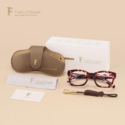 Square Reading Glasses for Women&Men - Acetate Tortoise - Firenze Readers Chic & Modern Design FF-6270 in Saudi Arabia