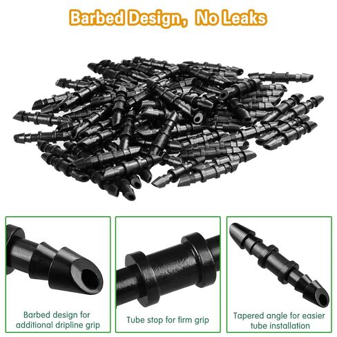 100 Pieces Drip Irrigation Tee Fittings 1/4", Irrigation Parts Barbed Tee with Sharp End for 1/4 Inch Drip Irrigation Tubing, Drip Line Three Way T Connectors for Garden Lawn System in Saudi Arabia