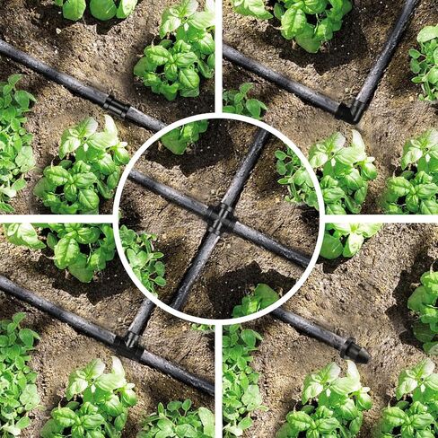 100 Pieces Drip Irrigation Tee Fittings 1/4", Irrigation Parts Barbed Tee with Sharp End for 1/4 Inch Drip Irrigation Tubing, Drip Line Three Way T Connectors for Garden Lawn System in Saudi Arabia