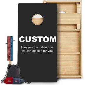 Custom Pro Cornhole Boards | Handmade in USA | 3/4 Baltic Birch | No Bounce | Triple Thick Legs | Two Brace & Handles, 2x4 Regulation Set w Score Tower & Cornhole Bags (Custom Cornhole Boards) in Saudi Arabia