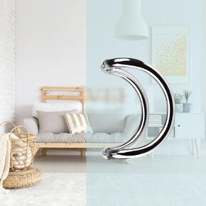C-Shape Glass Door Pull Handle, Stainless Steel Glass Door Push Pull Handles for Bathroom Door, Commercial Entry Door Handle Bar with Fitting (Color : Silver) in Kuwait