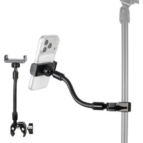 Mic Stand Phone Holder - Aluminum Alloy Clamp, Adjustable Flexible Phone Holder for Microphone Stand, Compatible with Samsung Galaxy iPhone 4.7-7" Smartphones in Kuwait