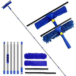 Window Cleaner Squeegee Kit - 2.38M (94inch) Cleaning Equipment with Long Handle 3 in 1 Extendable Window Cleaning Tool for High Windows, Glass, Home, Wall and Car in Saudi Arabia