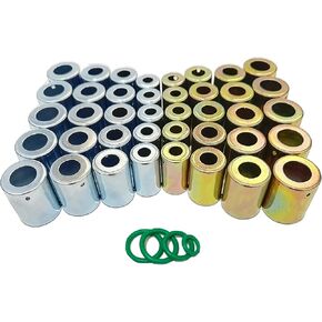 40PCS Hose Ferrule Set - #6#8#10#12 Iron Air Conditioning Hose Ferrules, Fits Standard Barrier Hydraulic Hoses Crimper Ferrules, Color & Blue White Zinc Coating for #6/#8/#10/#12 Automotive Ac Hoses in Saudi Arabia