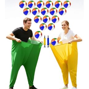 2 Pcs Granny Pants Yard Game - Funny Backyard Party Race Game with 18 Bouncy Balls & Air Pump - Hilarious Family Reunion & Adult Team Building Activities for Groups, Field Day & BBQ in Saudi Arabia