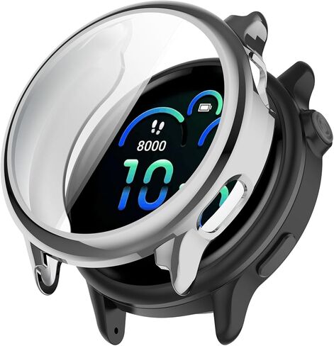 حافظة واقي الشاشة FitTurn متوافقة مع Garmin Vivoactive 6، حافظة ناعمة ومرنة من مادة TPU مقاومة للصدمات، غطاء حماية كامل واقي ممتص للصدمات لساعة Vivoactive 6 الذكية in Saudi Arabia