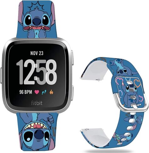 أحزمة ساعة كارتون فرونتير متوافقة مع Fitbit Versa 2/Versa، حزام سيليكون ناعم مطبوع بنمط متوافق مع Fitbit Versa Lite/SE مناسب لمختلف أحزمة الساعة مقاس 23 مم للنساء والرجال والمراهقين. in Saudi Arabia