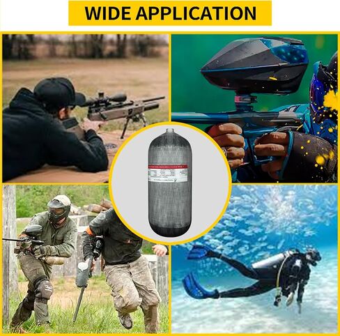 TUXING 12L/732ci Carbon Fiber Paintball HPA Air Tank(Not DOT),4500psi PCP Air System Dual Gauge Valve 24-inches High Pressure Hose with Double Quick Diconnect in Saudi Arabia