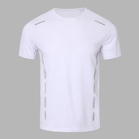 Men's Tshirt Quick Dry Moisture Wicking Breathable Top Workout Activewear Short Sleeve in Saudi Arabia