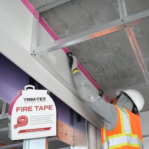 Trim-Tex Fire Tape | 250' Roll | Time Saving Install - No Mud Required | 1- & 2-Hour Rated Drywall Firestopping Tape | Model 990 | Made in USA in Saudi Arabia