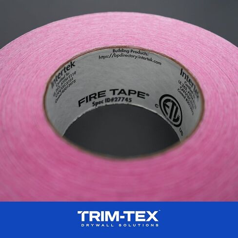 Trim-Tex Fire Tape | 250' Roll | Time Saving Install - No Mud Required | 1- & 2-Hour Rated Drywall Firestopping Tape | Model 990 | Made in USA in Saudi Arabia