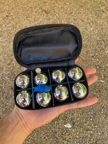 قائمة BuyBocceBalls - مجموعة 8 كرات 35 مم معدنية صغيرة من لعبة البوتشي/البيتانك مع حقيبة زرقاء - فردية in Kuwait