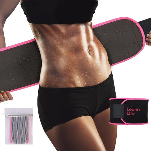 Leann L!fe Waist Trimmer Belt – One Size 52″ Fits All Women & Men, Premium Neoprene Sweat Waist Trainer for Workout & Fitness in Saudi Arabia