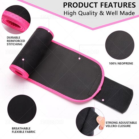 Leann L!fe Waist Trimmer Belt – One Size 52″ Fits All Women & Men, Premium Neoprene Sweat Waist Trainer for Workout & Fitness in Saudi Arabia