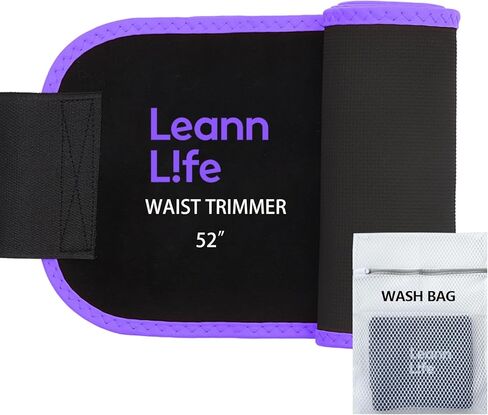 Leann L!fe Waist Trimmer Belt – One Size 52″ Fits All Women & Men, Premium Neoprene Sweat Waist Trainer for Workout & Fitness in Saudi Arabia