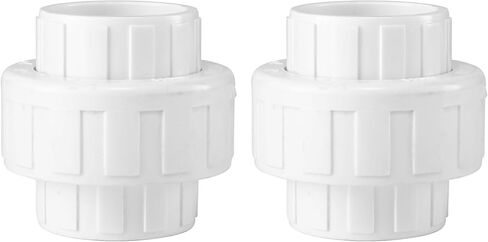 2Pcs 1-1/2" PVC Union Coupling Pipe Fitting (Socket x Socket) 3/4Inch PVC Slip Union Adapter Coupling Schedule 40, EPDM O-Ring, White in Saudi Arabia