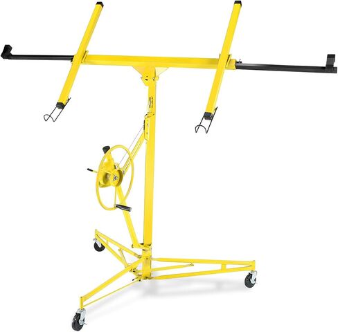 Drywall Lift, 150lb Drywall Lift Jack with Wheels - 11FT Adjustable Steel Sheetrock Hoist for Ceiling & Wall Installation - Heavy Duty Panel Lifter for Pros & Homeowners in Saudi Arabia