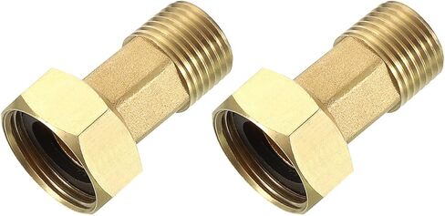 uxcell قطعتان من تركيب أنابيب عداد المياه النحاسية، G1/2" ذكر × G3/4" أنثى موصل حلمة سداسية نحاسية ملولبة مع غسالة سوداء لاستبدال وإصلاح اقتران عداد المياه in Saudi Arabia