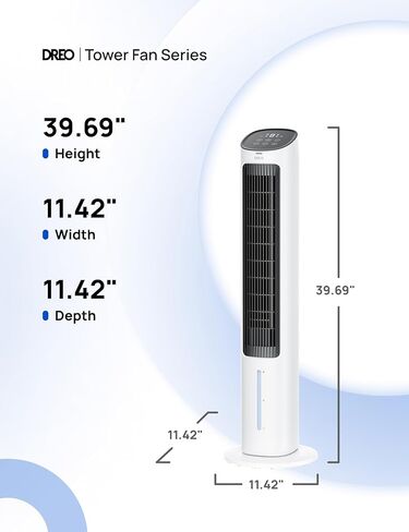 Dreo Evaporative Air Cooler, 40" Cooling Fans that Blow Cold Air, 2023 Upgrade with 80° Oscillating, Removable Water Tank, Ice Packs, Remote Control, 4 Speeds, 7H Timer, Swamp Cooler for Bedroom in Saudi Arabia