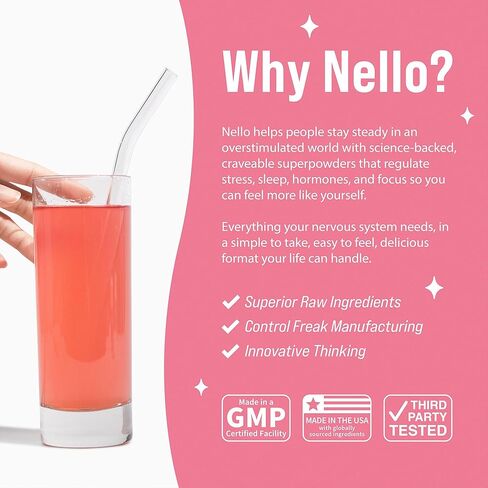 Nello Superbalance Hormonal Support Drink Mix, SRI-81 Shatavari, Myo-Inositol, Rhodiola Rosea, Vitamin C, Magnesium, Theobromine (30 Servings, Strawberry Lemonade) in Saudi Arabia