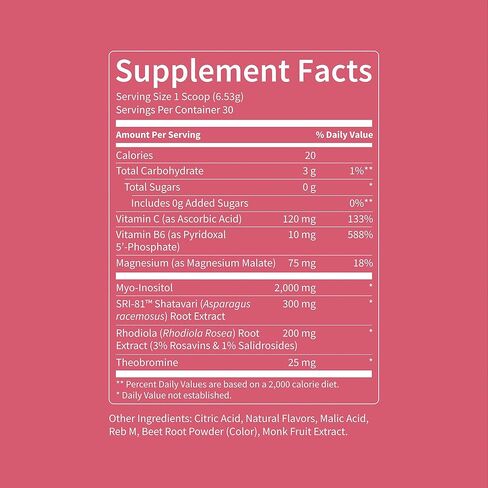 Nello Superbalance Hormonal Support Drink Mix, SRI-81 Shatavari, Myo-Inositol, Rhodiola Rosea, Vitamin C, Magnesium, Theobromine (30 Servings, Strawberry Lemonade) in Saudi Arabia