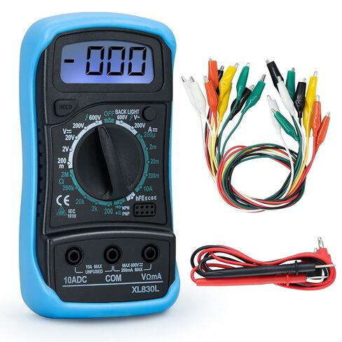 2000 Count Digital Multimeter and 10 Pieces Alligator Clips with Wires,for Electrical Testing, Circuit Connection, Electronic Experiments,Voltage Meter in Saudi Arabia