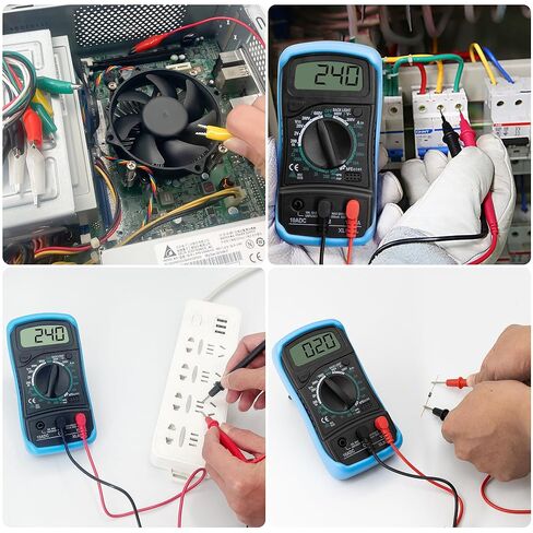 2000 Count Digital Multimeter and 10 Pieces Alligator Clips with Wires,for Electrical Testing, Circuit Connection, Electronic Experiments,Voltage Meter in Saudi Arabia