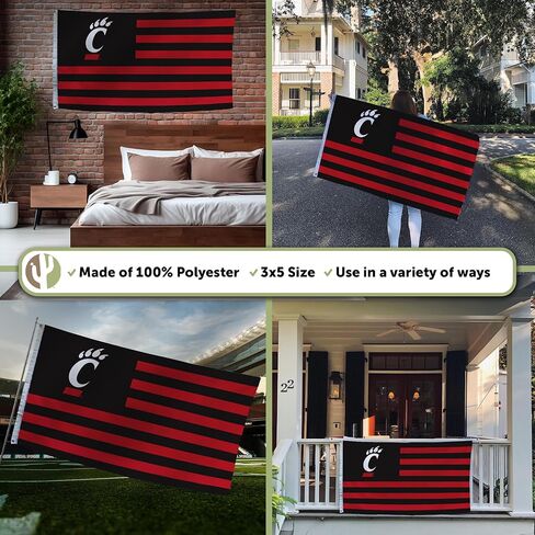 Desert Cactus University of Cincinnati Indoor and Outdoor 100% Polyester University Flag Banner, 3x5 Feet Bearcats (Nation) in Saudi Arabia
