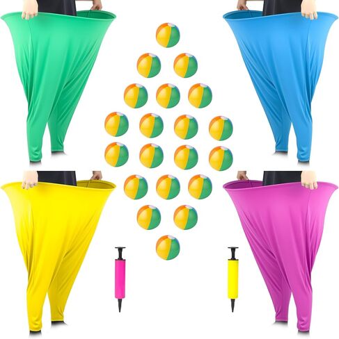 Granny Pants Yard Game Sets,4Pcs Granny Pants Equipped with 20 Bouncy Balls and 2 Pump,Outdoor Games for Adults and Family,Granny Pants Game for Garden Party and Field Day. in Saudi Arabia