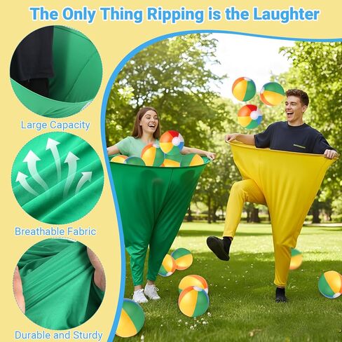 Granny Pants Yard Game Sets,4Pcs Granny Pants Equipped with 20 Bouncy Balls and 2 Pump,Outdoor Games for Adults and Family,Granny Pants Game for Garden Party and Field Day. in Saudi Arabia