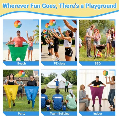 Granny Pants Yard Game Sets,4Pcs Granny Pants Equipped with 20 Bouncy Balls and 2 Pump,Outdoor Games for Adults and Family,Granny Pants Game for Garden Party and Field Day. in Saudi Arabia