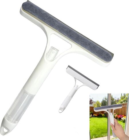 3 in 1 Window Cleaning Scraper,Multifunctional Spray Window Squeegee Cleaner Tool,Mirrors Scraper,Squeegee and Scrubber Spray Bottle Window Squeegee for Glass Doors,Glass Cleaner Tool in Saudi Arabia
