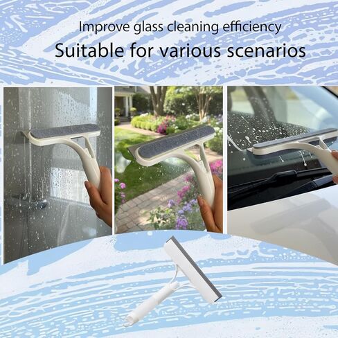 3 in 1 Window Cleaning Scraper,Multifunctional Spray Window Squeegee Cleaner Tool,Mirrors Scraper,Squeegee and Scrubber Spray Bottle Window Squeegee for Glass Doors,Glass Cleaner Tool in Saudi Arabia