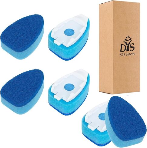 Dish Wand Sponge Refills, 6 Sponges Replacement Heads DishWand Non Scratch, Soap Control Handle Dispenser Scrubber Heavy Duty with Dishwashing Scrub Dispensing Brush Pads Cleaning Supplies （Blue） in Saudi Arabia